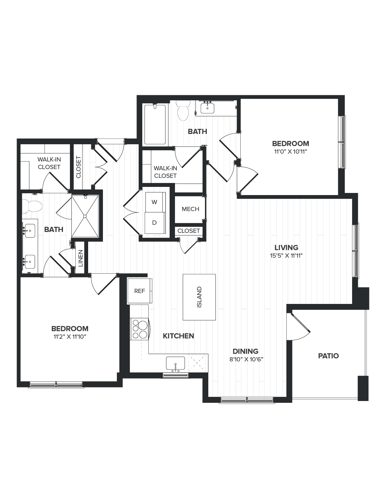 Floor Plan Image of Apartment Apt 10-104